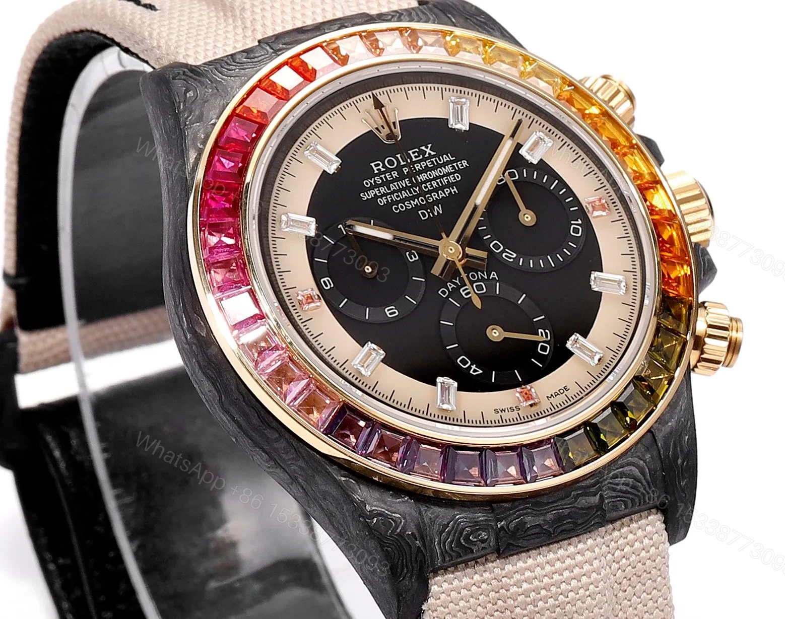 View 4 of EW Factory Clean Factory TW Rolex Daytona Carbon Fiber Rainbow Watch