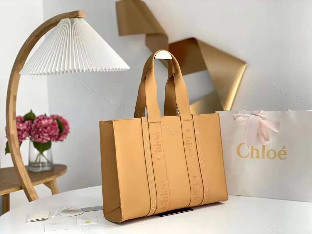 View 4 of Caramel Calfskin Chloe Tote: Structured Luxury Tote