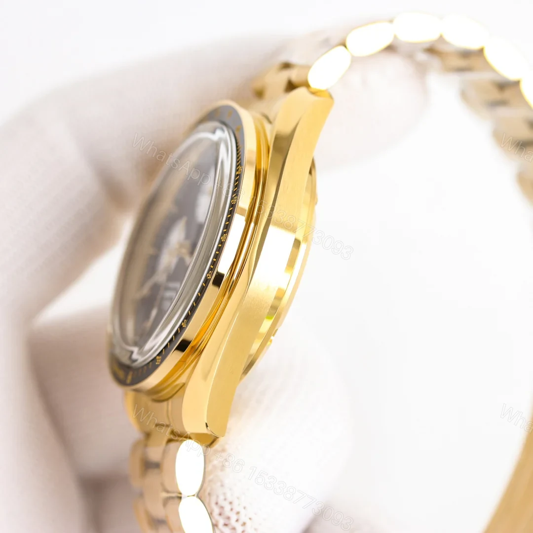 View 7 of Omega Speedmaster Gold Replica 42MM Premium Bracelet Moonwatch Edition OM-SP-GLD-BRC-42