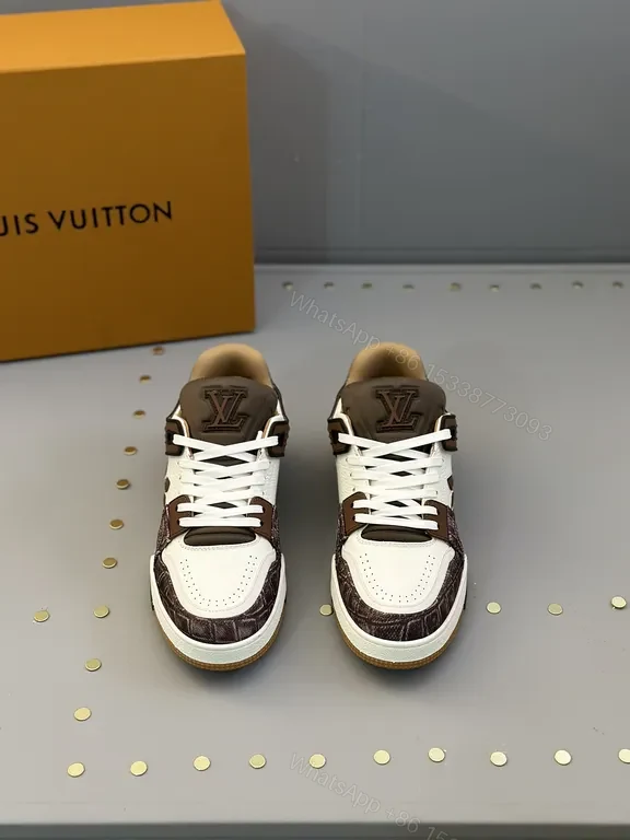 Patterned Leather LV-Detail High-Tops: Comfort & Couture sneakers — view 1