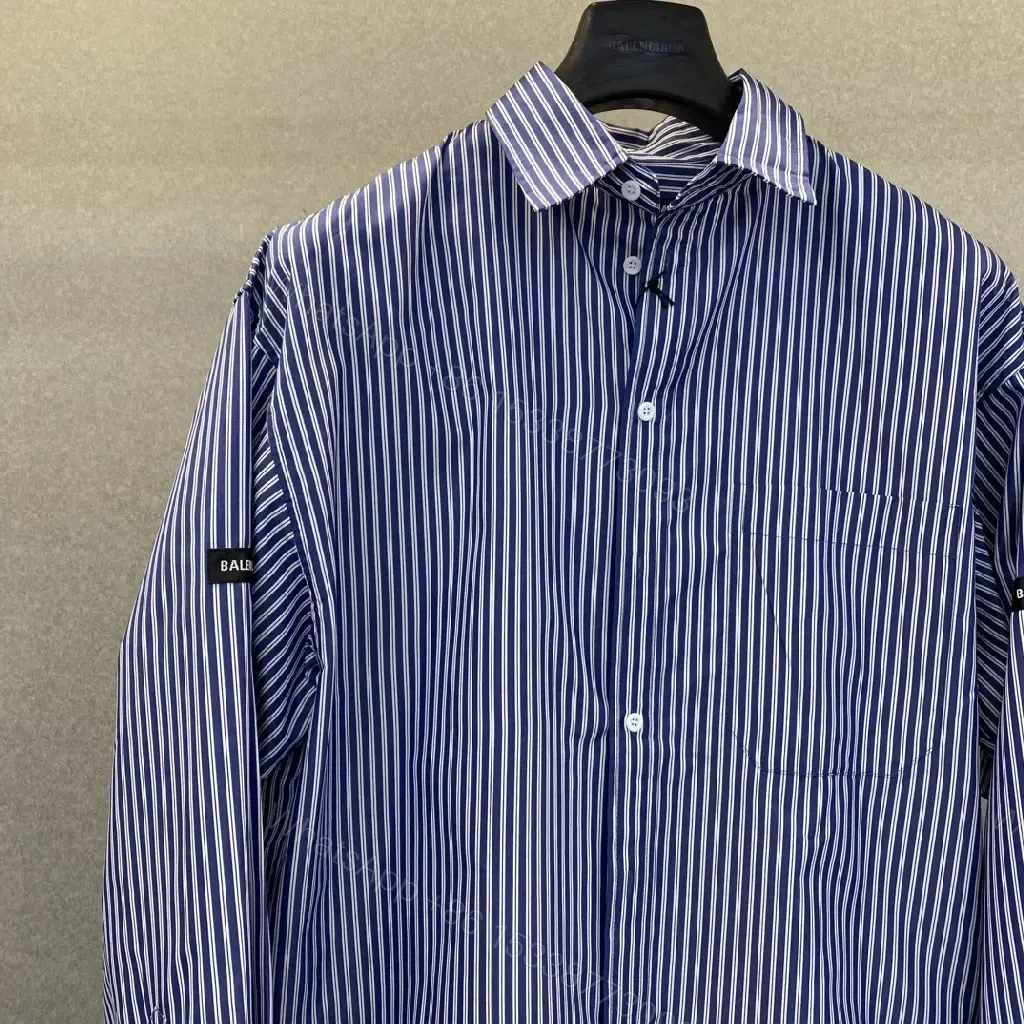 View 4 of Premium Striped Button-Front Shirt with Subtle Detailing