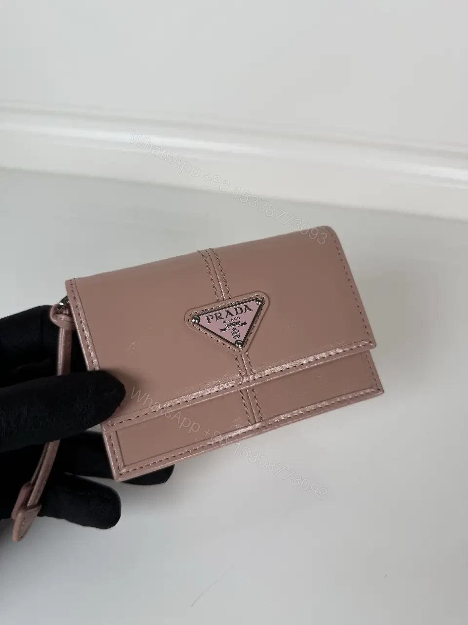 View 3 of Blush Leather Mini Bag: Chic, Logo-Free, Crossbody Ready