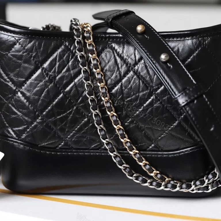 View 8 of Chanel Gabrielle 11 Handbag With Gold Lock Full Box Woman’s 20cm
