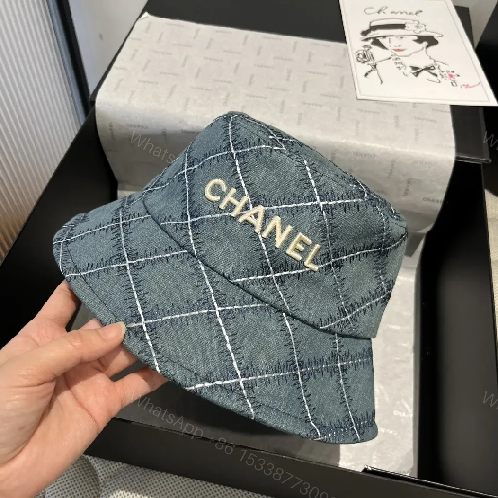 View 3 of Quilted Denim Bucket Hat: Luxe Stitching Chic Accessory