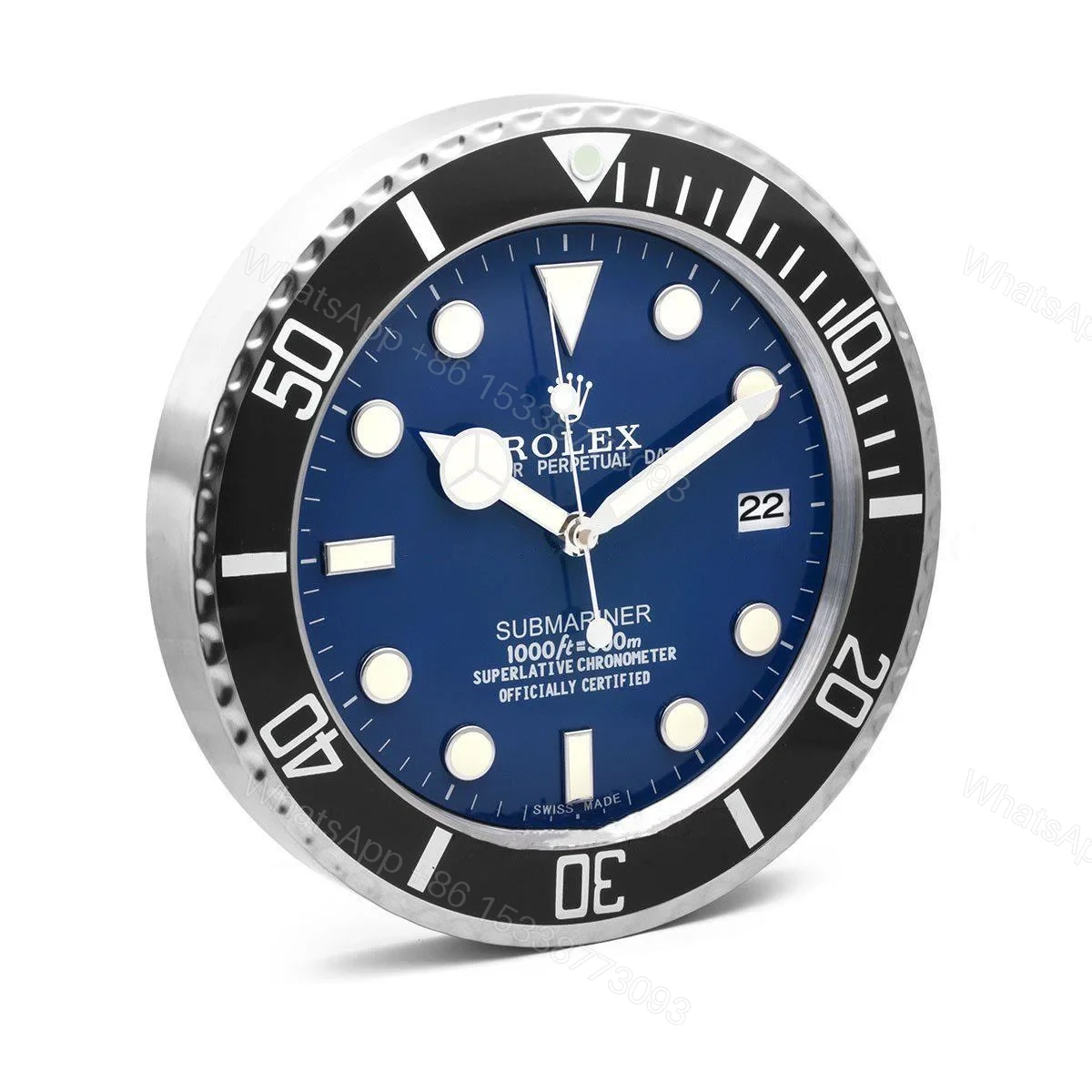 ROLEX WALL CLOCK – SUBMARINER BLACK/BLUE — view 1