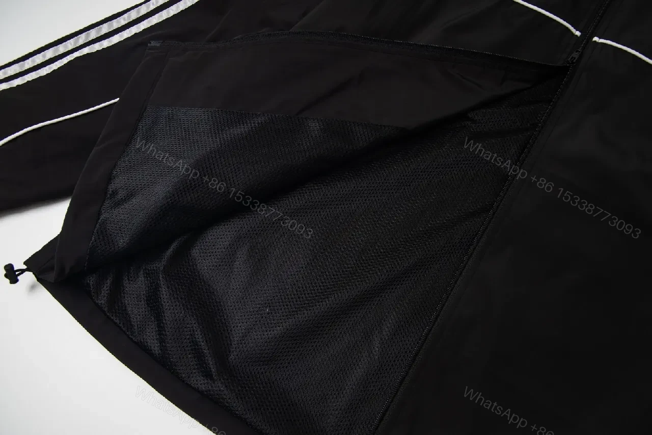 View 10 of Black + Windbreaker + Streetwear + Contrast piping + Windbreaker