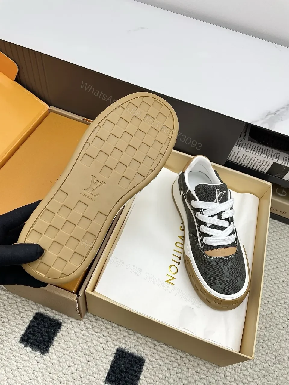 View 3 of Embossed Monogram Sneaker: Luxury Comfort, Durable Style