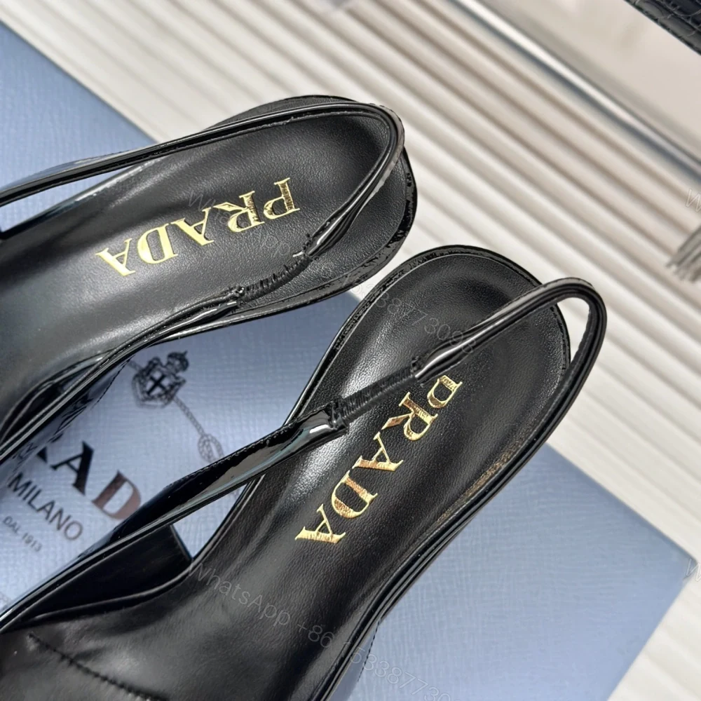 View 8 of 高仿Prada*1I345N水鑽蝴蝶結高踭鞋漆皮黑色5.5CM免檢版