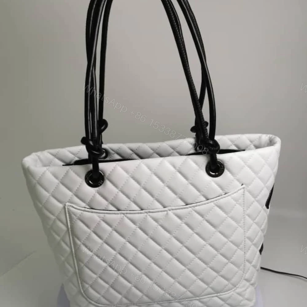 View 3 of Chanel Cambon Line Large Tote Bag In White And Black 41Cm