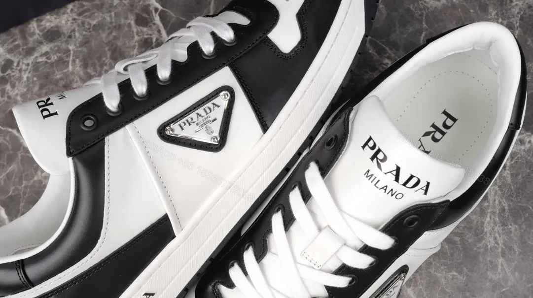 View 8 of Black & White Leather Low-Top Sneakers: Luxury Everyday Comfort