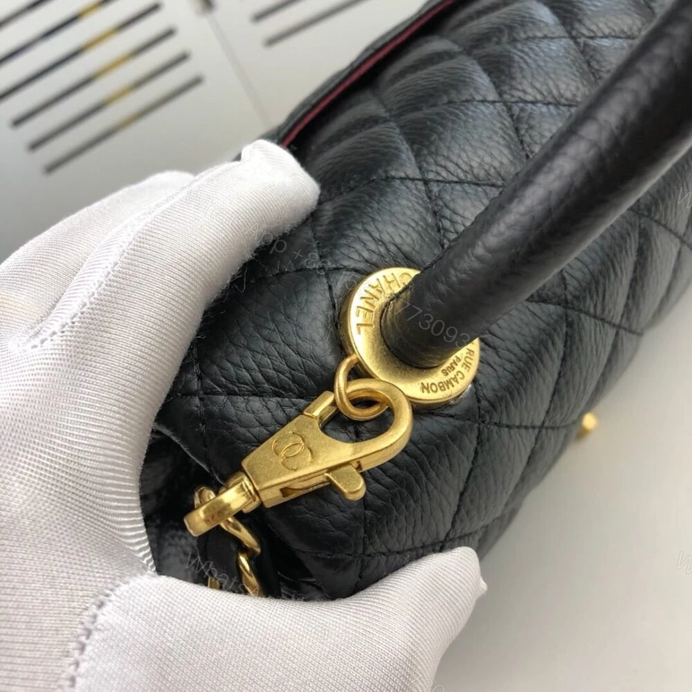 View 5 of Chanel Medium Coco Flap Bag With Top Handle 26Cm