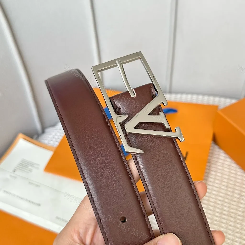 View 6 of Two-Tone Leather Belt with Geometric Buckle - Everyday Luxury