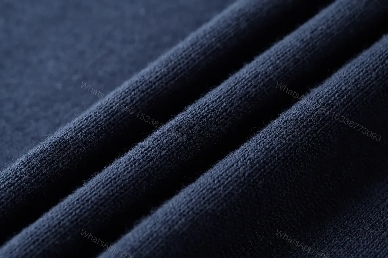 View 10 of Dark Navy Knit Crewneck Tee with Subtle LV Logo Texture