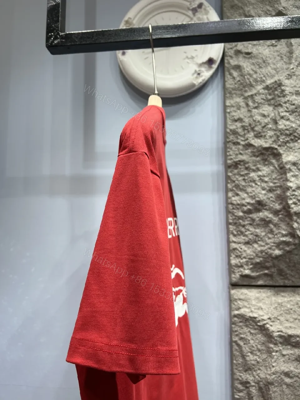 View 10 of Red Cotton Tee — Minimal Logo, Bold Luxury, Everyday Wear