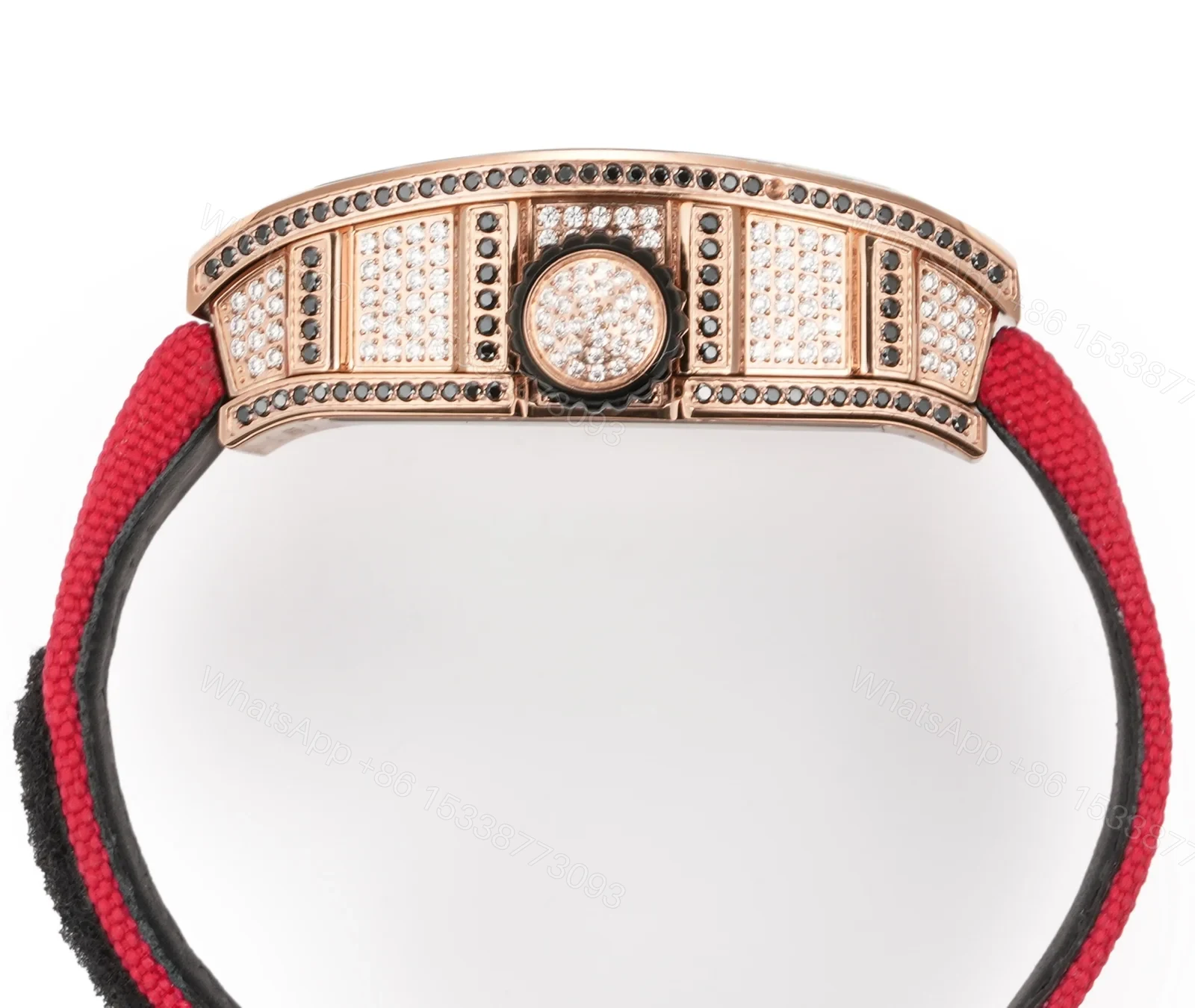 View 7 of Richard Mille RM S10 Koi Tourbillon Red Gold Diamond Red Strap Watch RMS10-KOI-RD-03