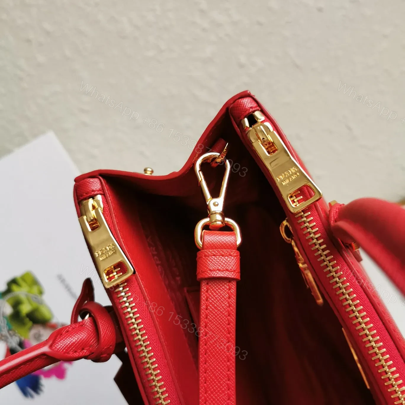 View 5 of MEDIUM GALLERIA 28 RED SAFFIANO LEATHER