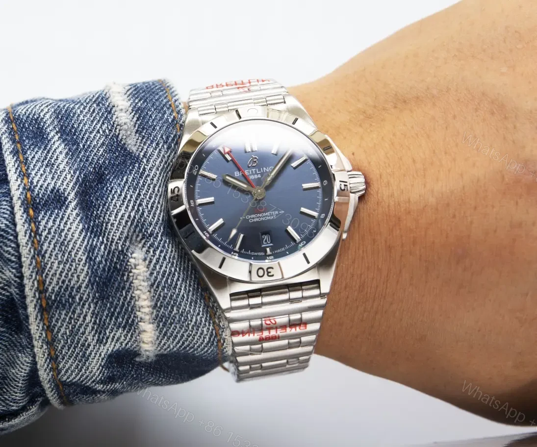 View 3 of Breitling Chronomat GMT 40 Blue Replica Steel Bracelet 40MM Premium A32398101C1A1