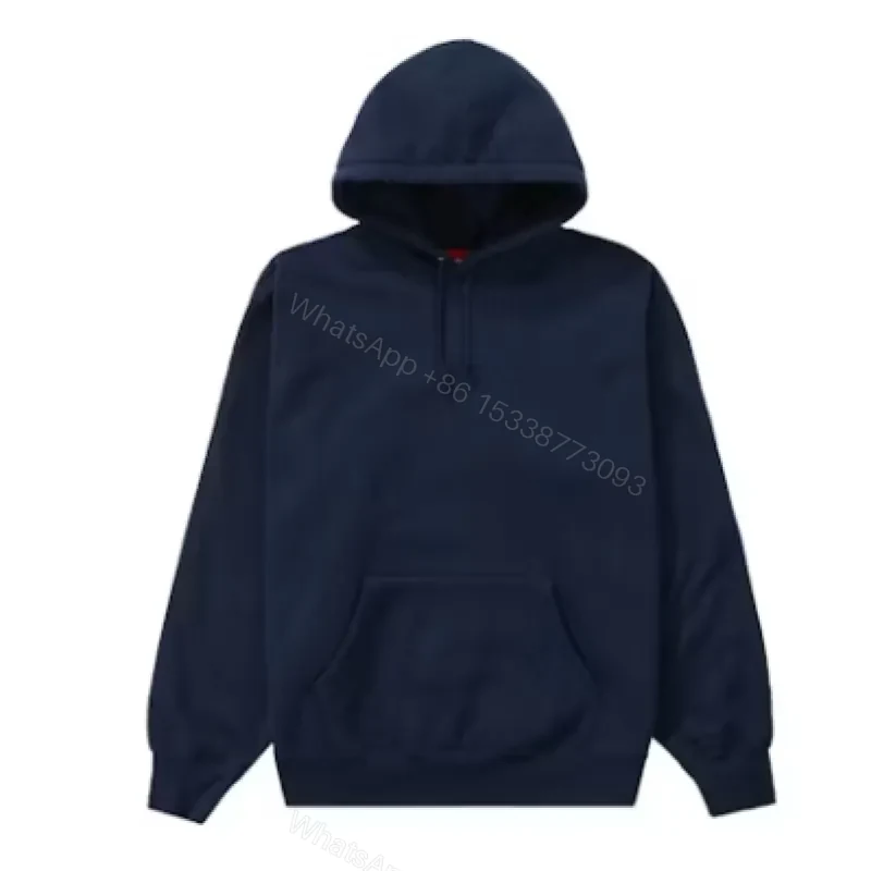 Supreme Satin Appliqué Hoodie Sweatshirt Navy Blue — view 2