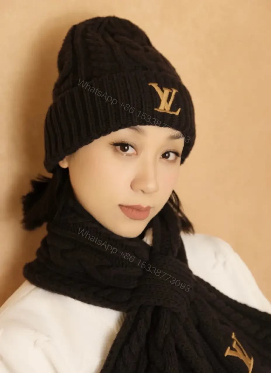 View 2 of Lux Knit Beanie with Crest – Premium Ribbed Knit Warmth