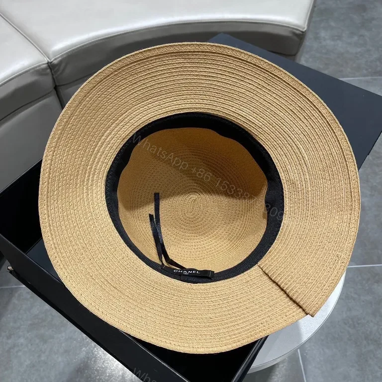 View 4 of Chic Straw Fedora with Chanel Patch â€” Lightweight, All-Season Elevation