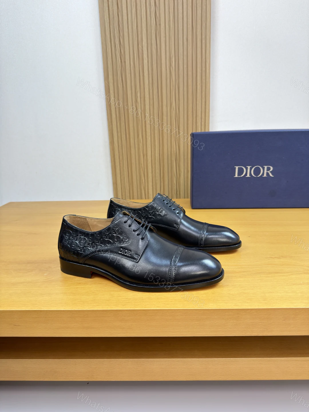 Dior原單雕花拼接牛津皮鞋 男士黑色高端正裝皮鞋 — view 1
