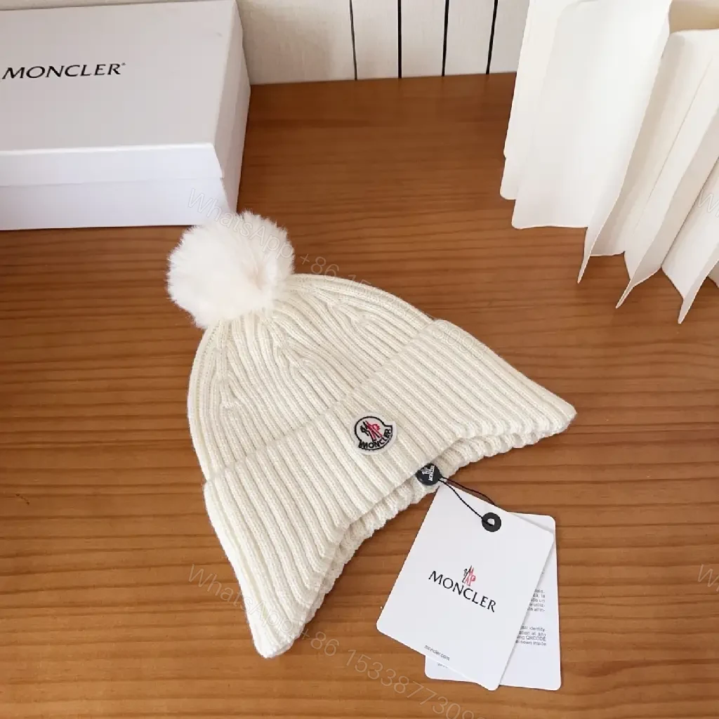 View 4 of Cozy White Knit Beanie with Pom Pom – Luxe Casual Style