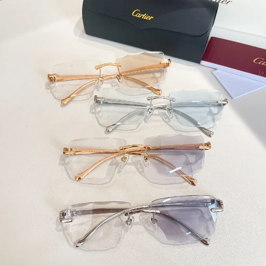 View 2 of Minimalist Rimless Sunglasses with Subtle Metal Accents