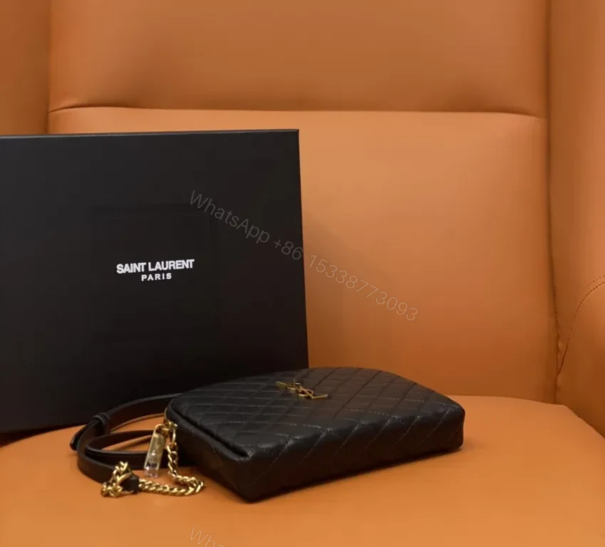 View 3 of Black Quilted Leather Crossbody - YSL, Compact Luxury Bag