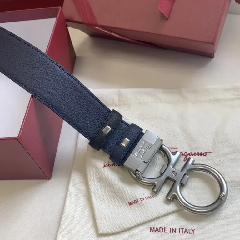 View 7 of Gancini Belt in Black Leather â€“ Luxury Designer Belt