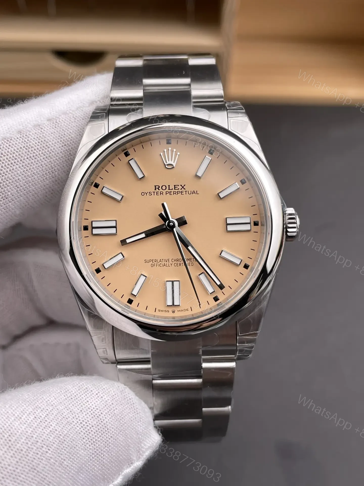 View 3 of Rolex Oyster Perpetual 41mm Khaki Yellow Dial Automatic Watch RLX-OP-41-KHAKI-YEL