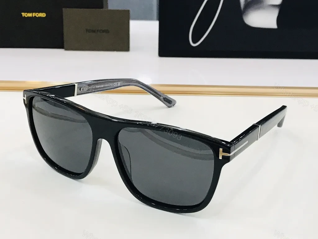 View 4 of Bold Modern Shield Sunglasses â€“ Tom Ford Black Acetate