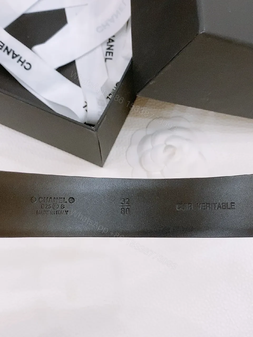 View 3 of Chic Leather Belt with Gold Double-C Buckle, Versatile Style