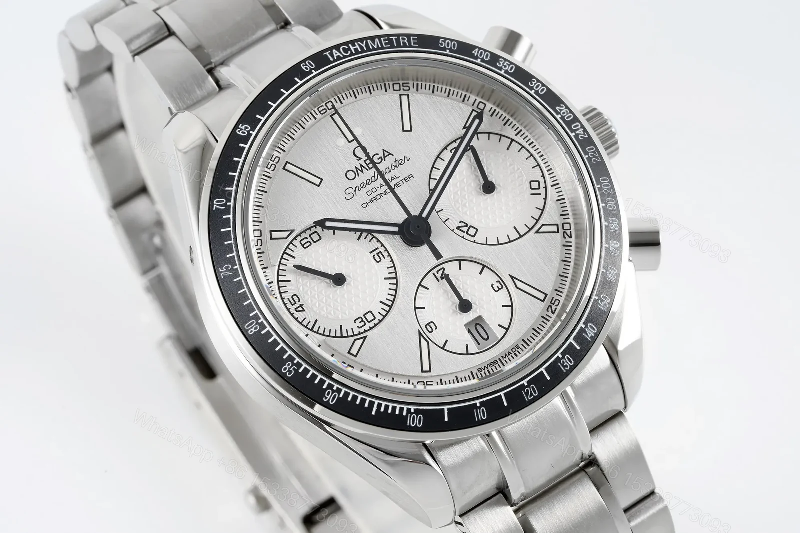 View 3 of Omega Speedmaster Chronograph Stainless Steel Watch White Dial 40mm Case 7750 Movement