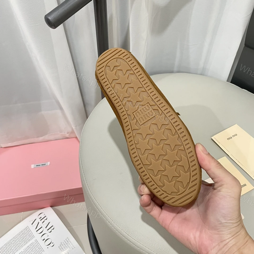 View 4 of MIUMIU FADED UNLINED SUEDE LOAFERS CINNAMON 5D123E Z5O F0401 F D005