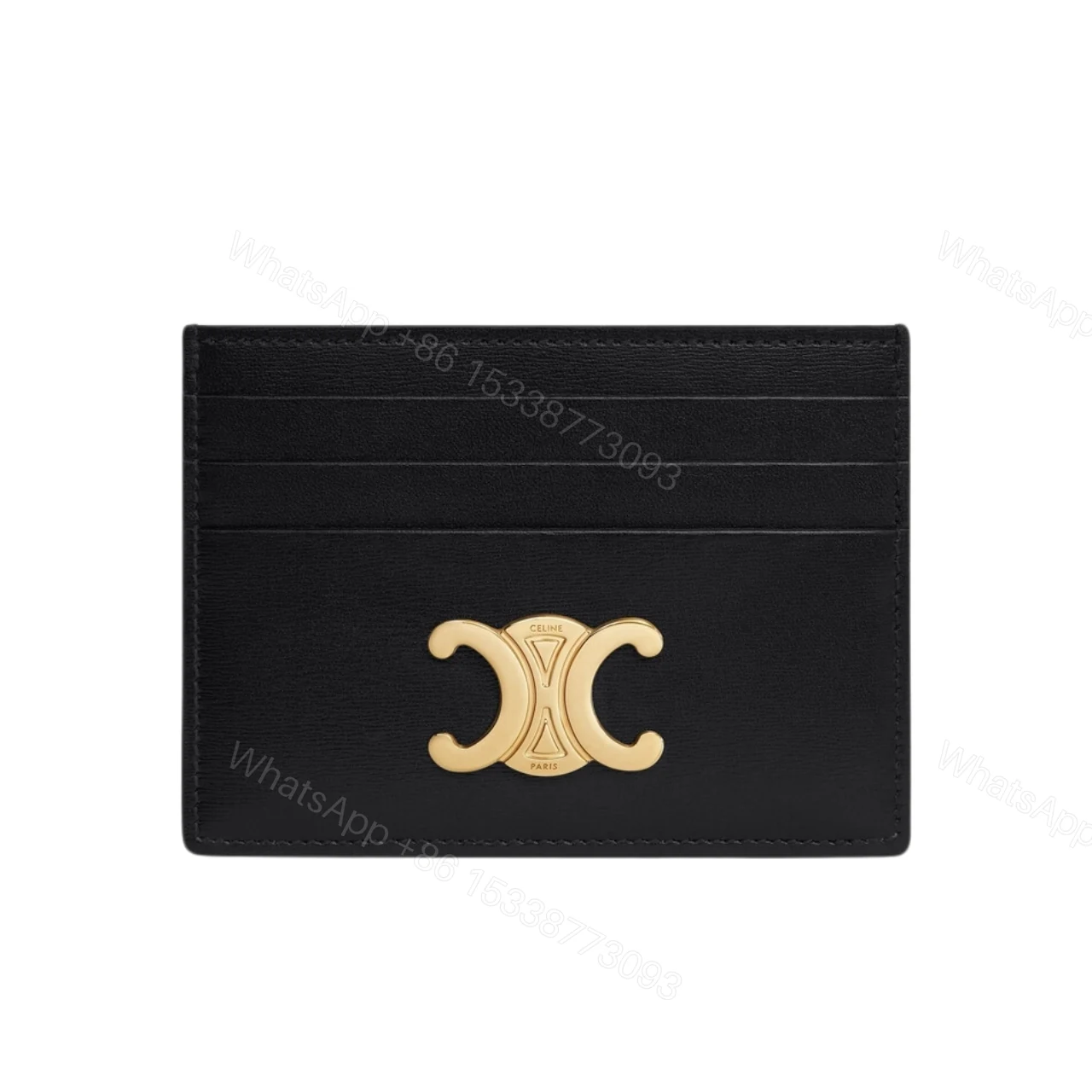 CELINE WALLET TRIOMPHE CARD HOLDER BLACK 10.5CM — view 1