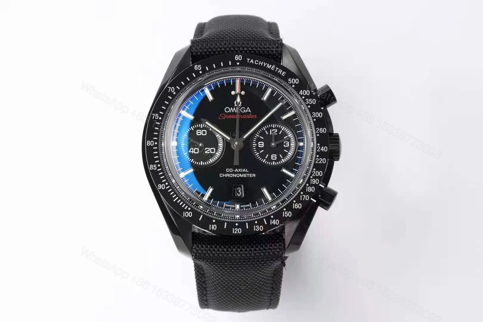 Omega Speedmaster Dark Side of the Moon Chronograph Men’s Watch Black Dial with Blue Sub dials 17.2mm Case Thickness 9300 Automatic Movement — view 1
