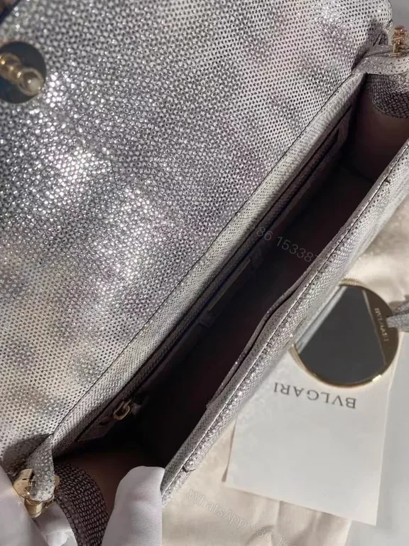 View 2 of Statement Metallic Handbag: BVLGARI x Katrantzou Bracelet Clasp Crossbody