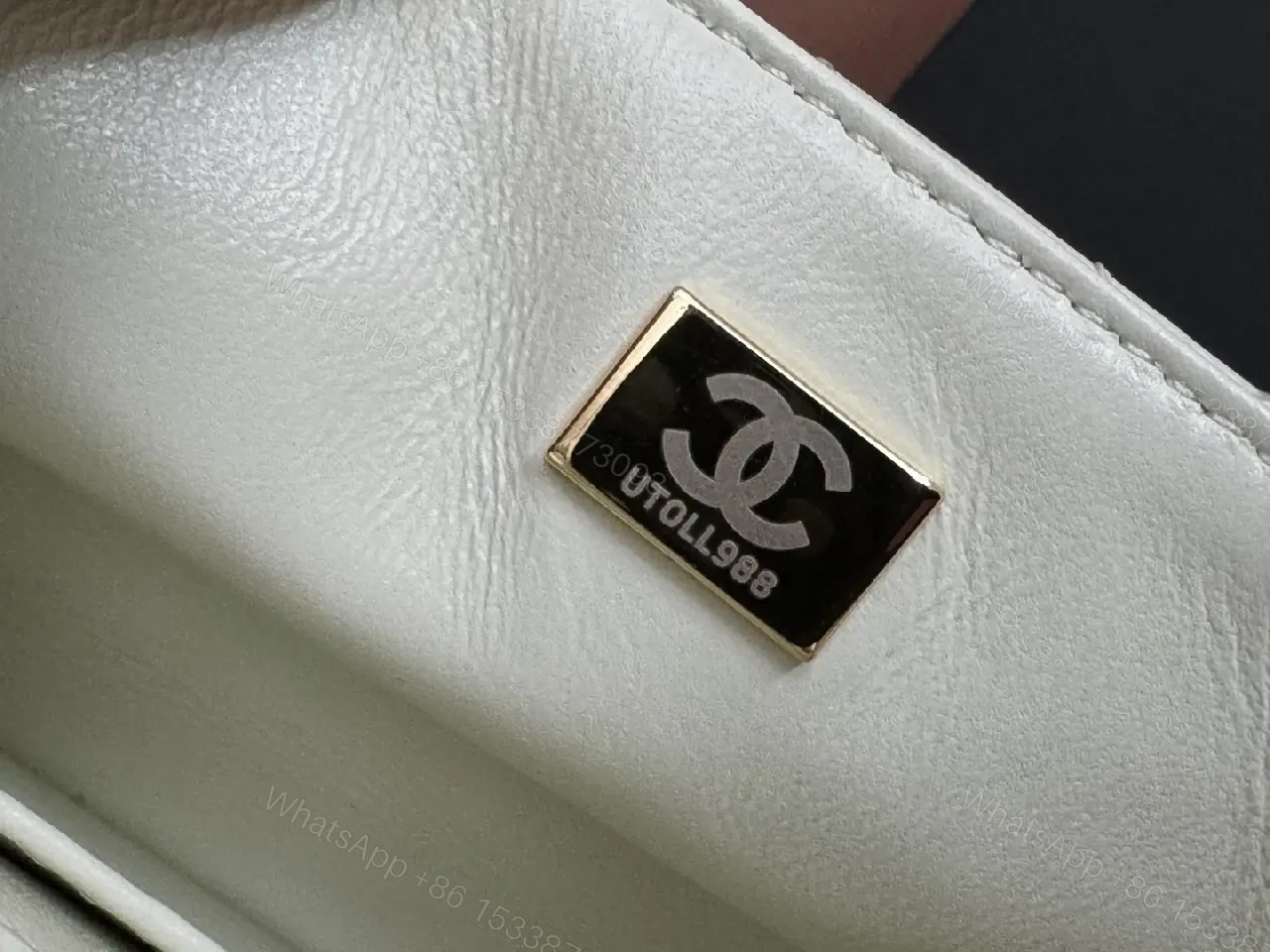 View 3 of White Quilted Luxe Handbag with Diamond Bow Charm - Satchel Style