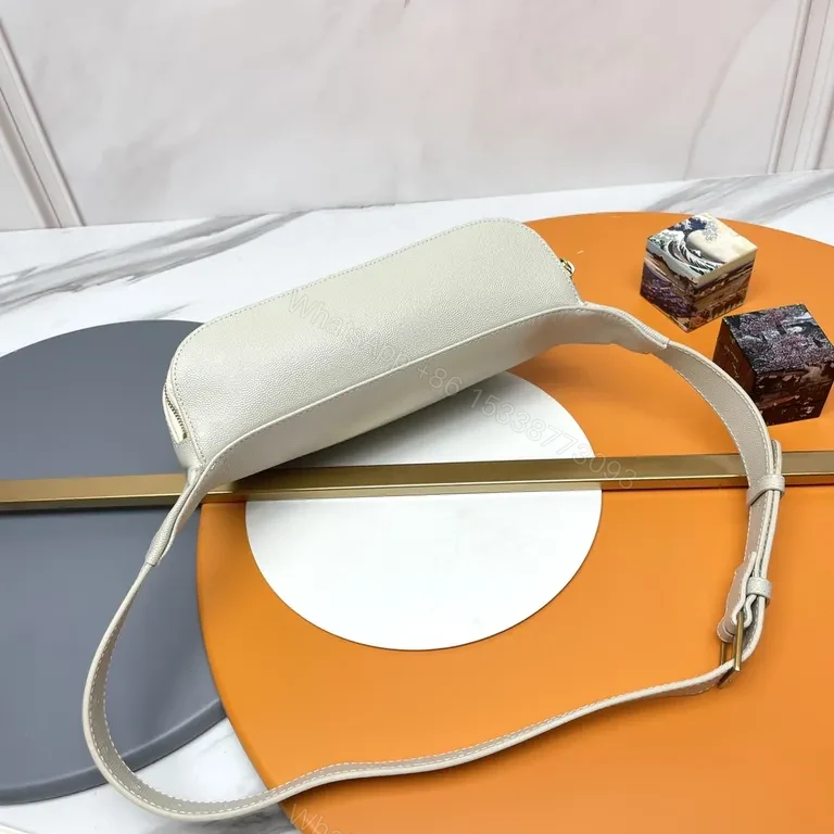 View 8 of Gold Logo Belt Bag: Textured Leather Minimalist Crossbody/Waist Bag