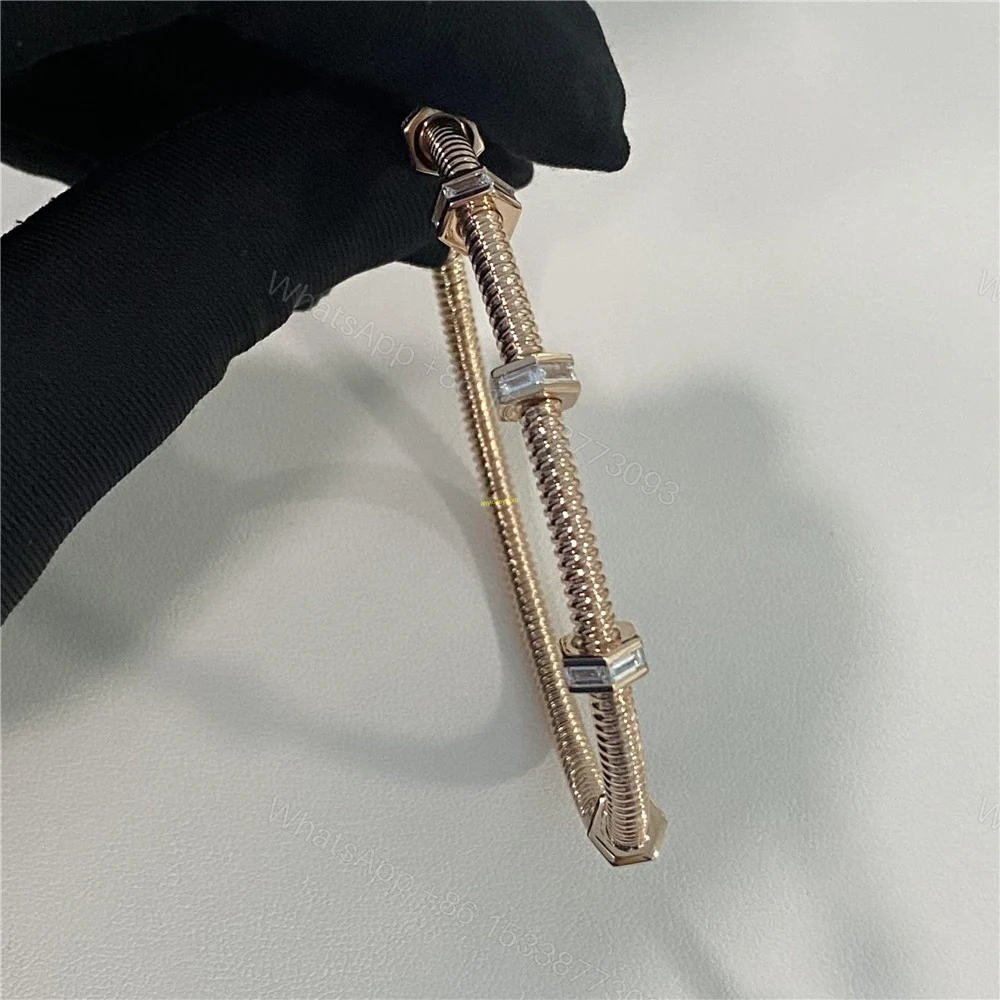 View 2 of Replica Cartier 18K Rose Gold Ecrou Bracelet Diamonds N6714517