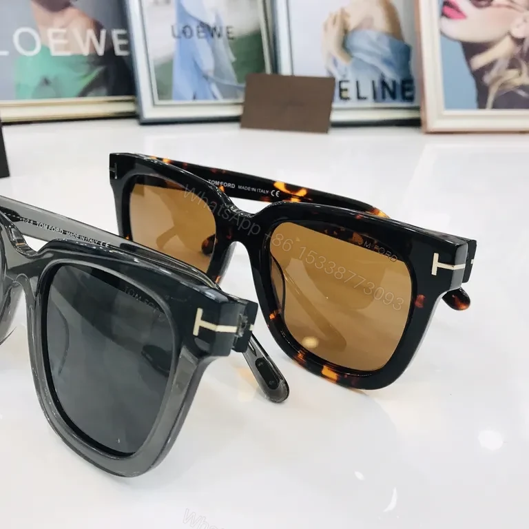 View 6 of Black + Acetate + Luxury Modern + Signature T detailing + Sunglasses