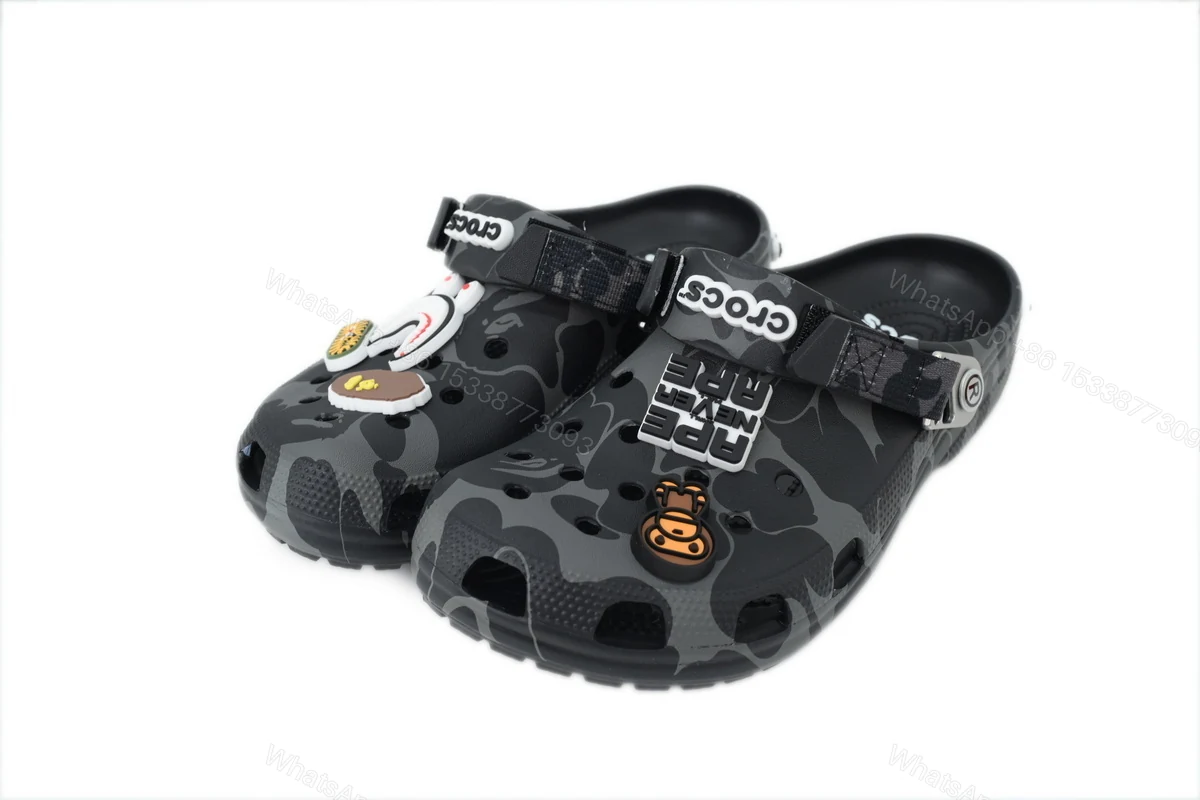 View 2 of BAPE x Crocs Classic Clog 'ABC Camo - Black'