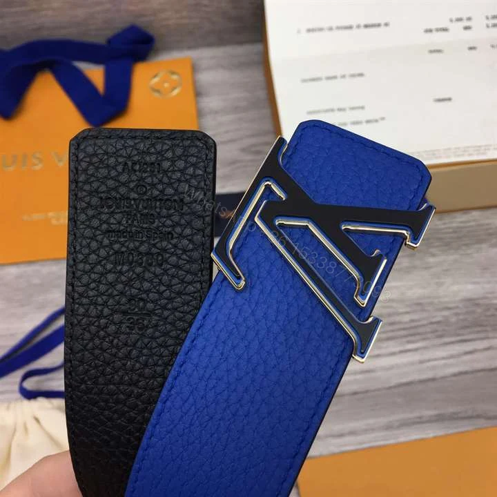 View 6 of LOUIS VUITTON OPTIC 40MM REVERSIBLE BELT BLUE/BLACK – B78