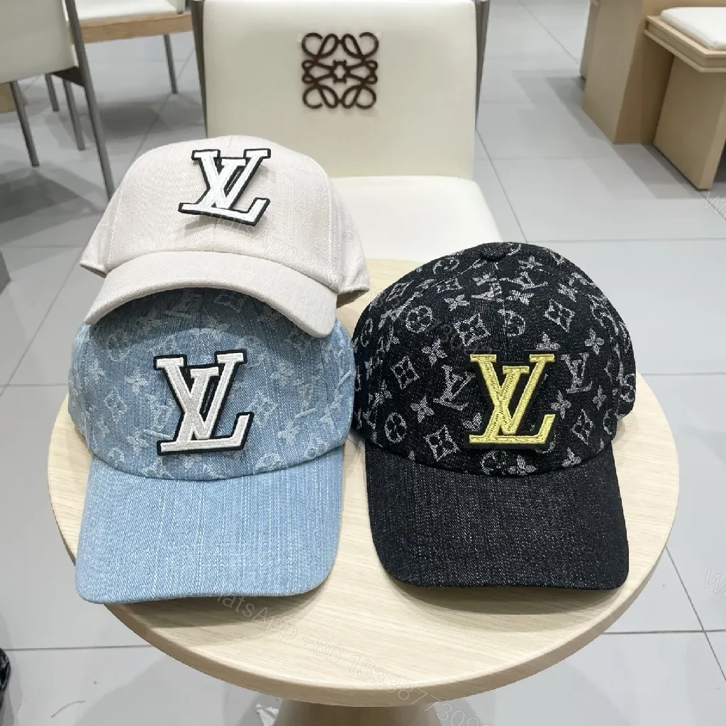 View 3 of Denim-Luxe Monogram Cap: Subtle Luxury Cap