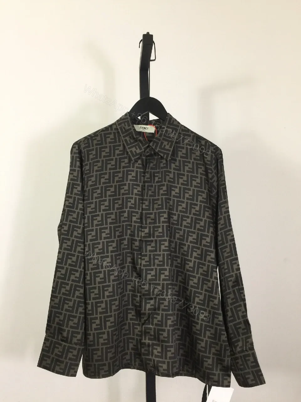 Patterned Button-Front Shirt Jacket: Modern Luxury Monogram Dress Code — view 1