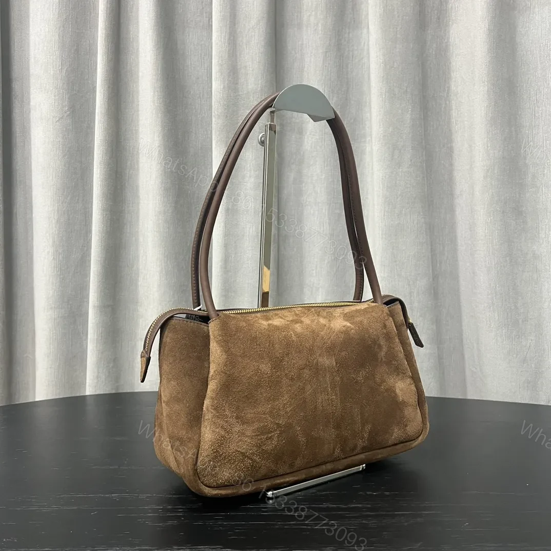 View 2 of Prada Brown Medium Suede Shoulder Bag