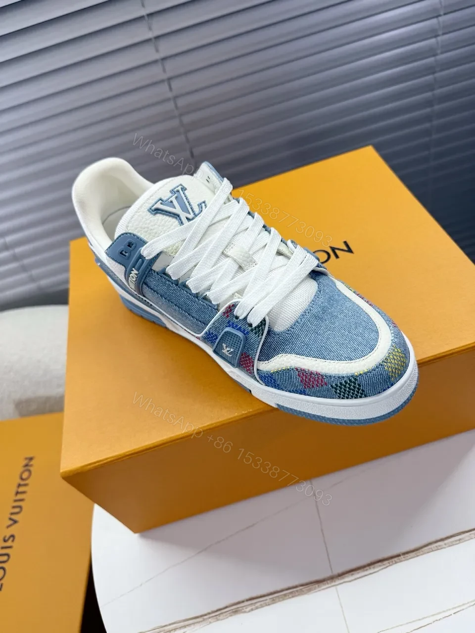 View 8 of Denim Monogram Luxe High-Tops with Subtle Embellishments