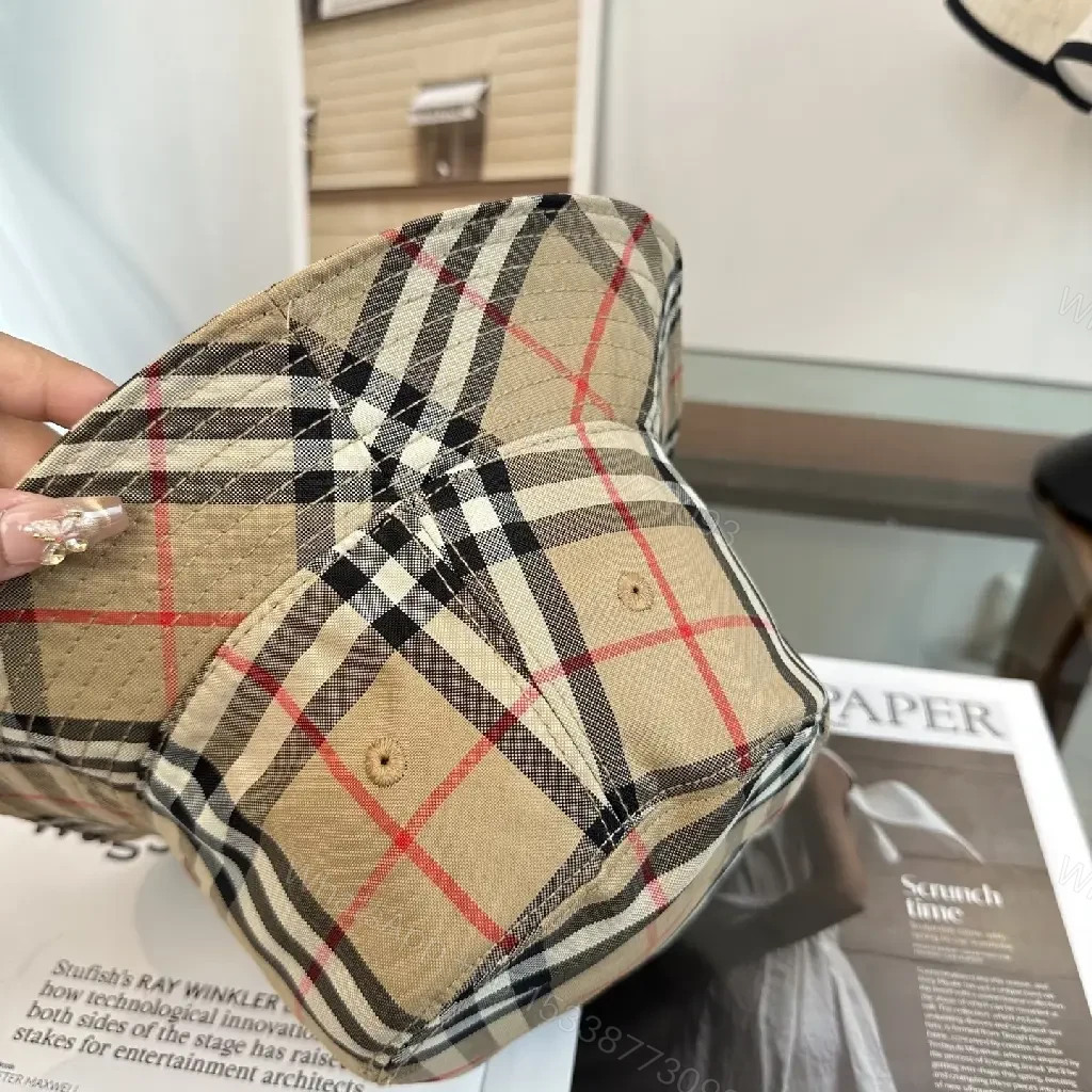 View 6 of Plaid Buckle-Structured Bucket Hat — All-Season Style