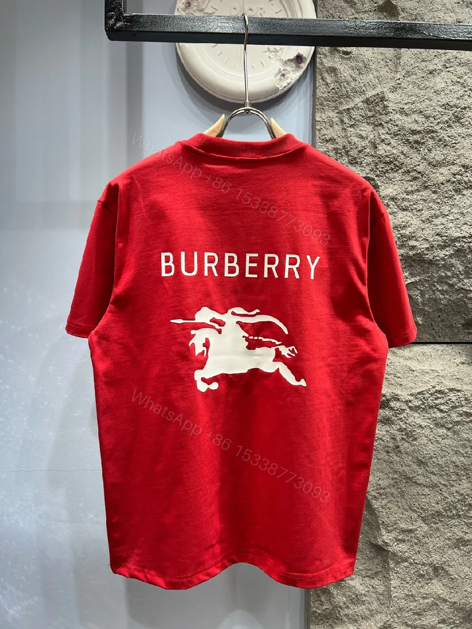 View 5 of Red Cotton Tee — Minimal Logo, Bold Luxury, Everyday Wear