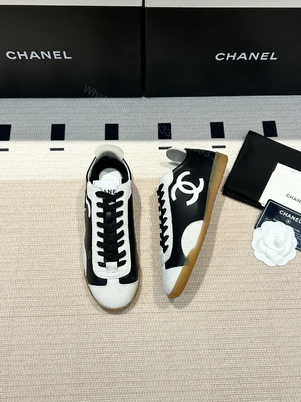 View 7 of Black Leather Techlo-Luxe Sneaker: Graphic Stripe, Cushioned Comfort
